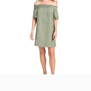 Off-Shoulder Green Dress